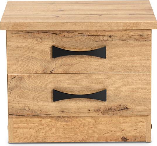 Wholesale Interiors Nightstands & Side Tables - Colburn Oak Brown Finished Wood 2-Drawer Nightstand