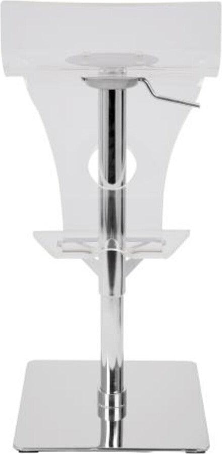 Lumisource Barstools - Viva Contemporary Adjustable Barstool with Swivel in Clear Acrylic