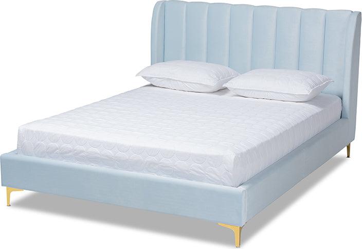 Wholesale Interiors Beds - Saverio Queen Bed Light Blue