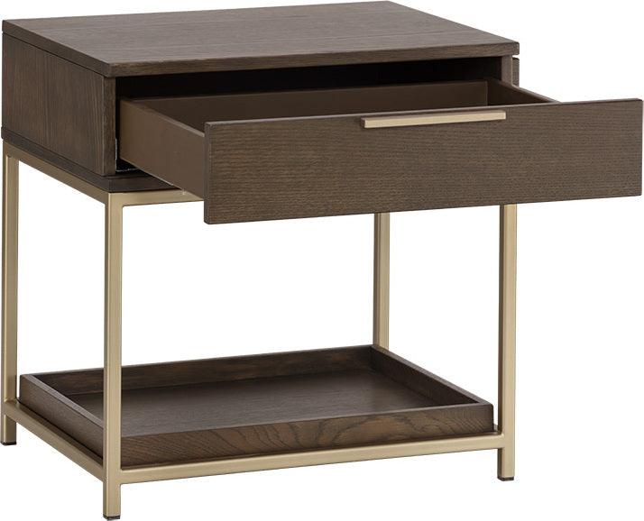 SUNPAN Nightstands & Side Tables - Rebel Nightstand - Gold - Raw Umber Brown