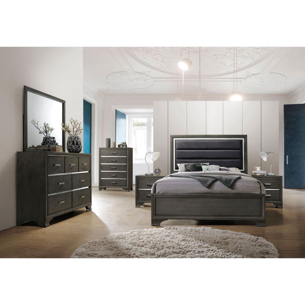 ACME Nightstands & Side Tables - ACME Carine Nightstand, Gray