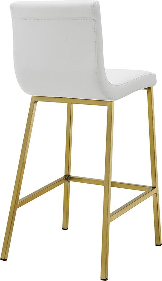 Euro Style Barstools - Scott Counter Stool in White and Matte Brushed Gold Legs - Set of 2