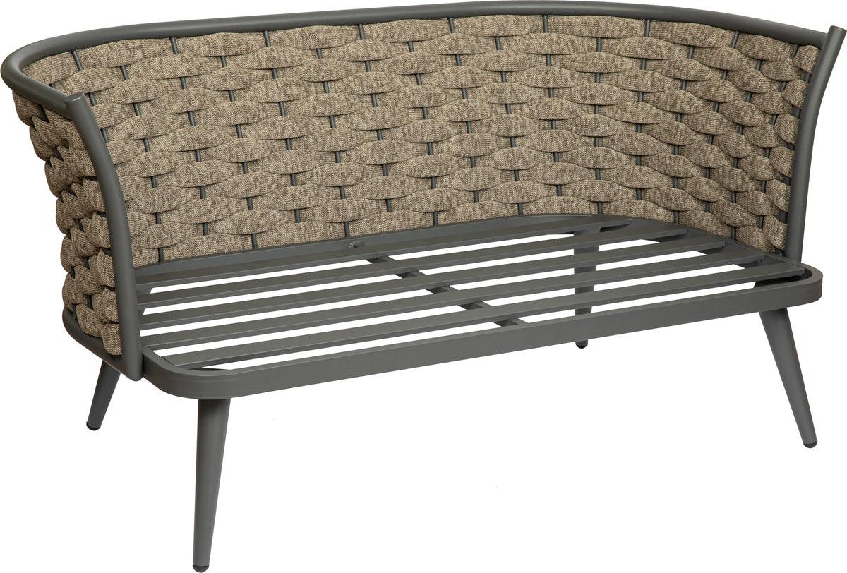 Euro Style Loveseats - Solna Loveseat in Taupe Fabric with Gray Frame