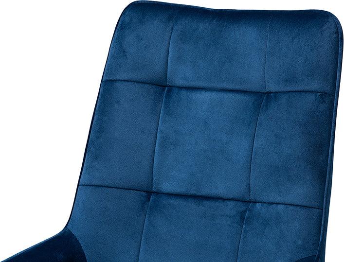 Wholesale Interiors Dining Chairs - GavinoNavy Blue Velvet Fabric Upholstered and Gold Finished Metal 2-Piece Dining Chair Set