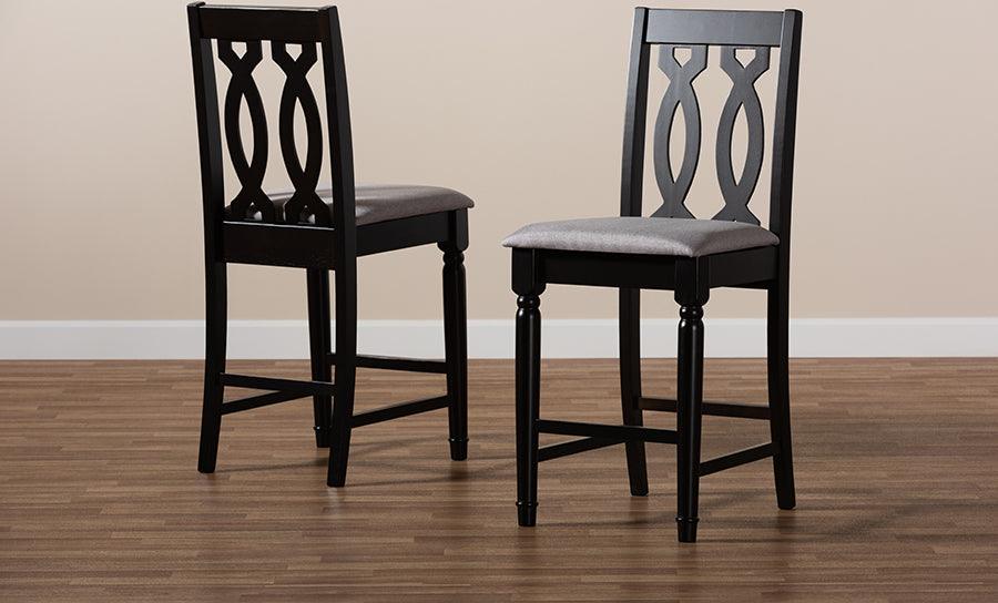 Wholesale Interiors Barstools - Darcie Bar Stool Gray & Espresso (Set of 2)