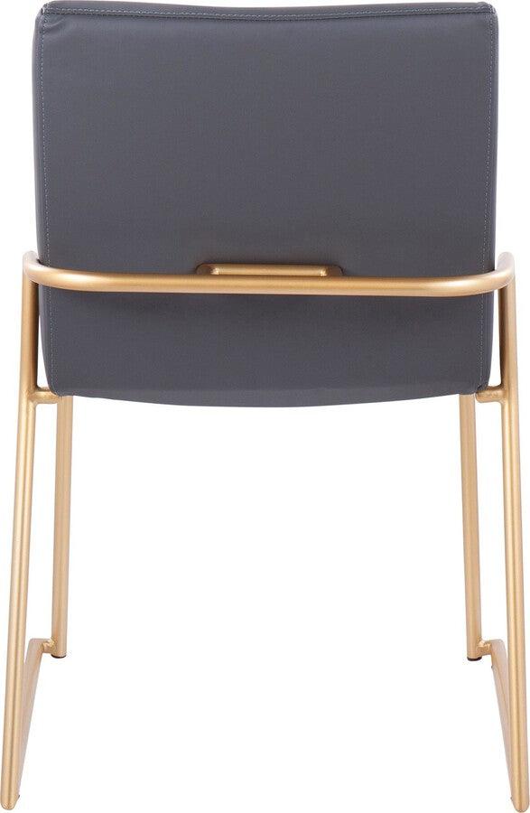 Lumisource Dining Chairs - Dutchess Contemporary Dining Chair In Gold Steel & Grey Faux Leather (Set of 2)