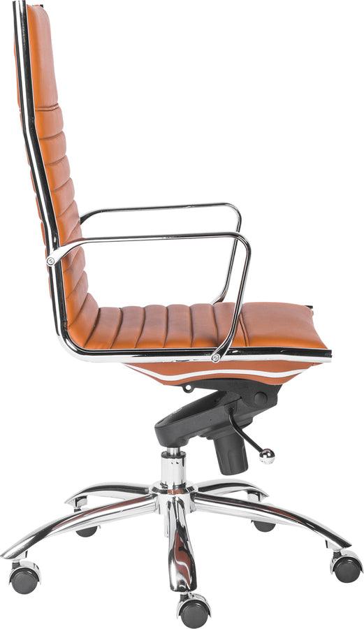 Euro Style Task Chairs - Dirk High Back Office Chair Cognac