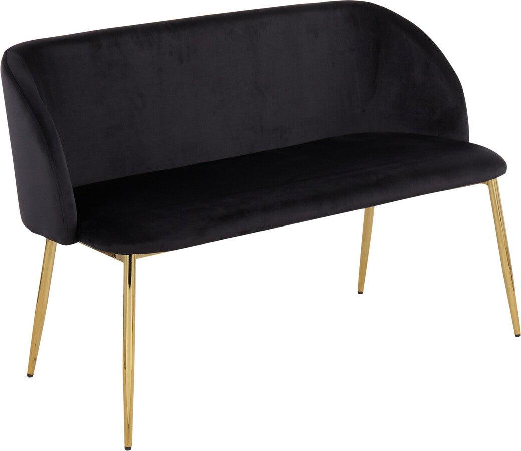 Lumisource Benches - Fran Glam Bench in Gold Steel and Black Velvet