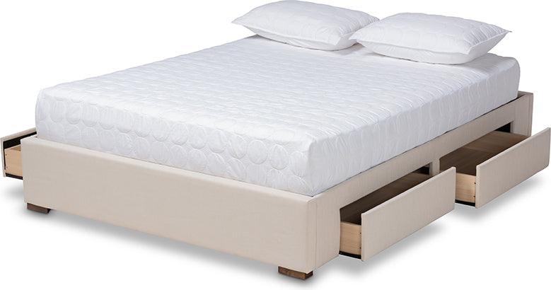 Wholesale Interiors Beds - Leni King Storage Bed Beige