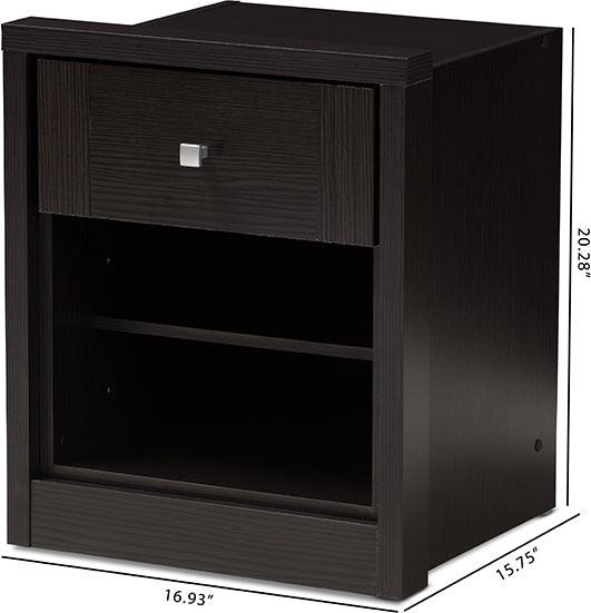 Wholesale Interiors Nightstands & Side Tables - Danette Nightstand Wenge Dark Brown