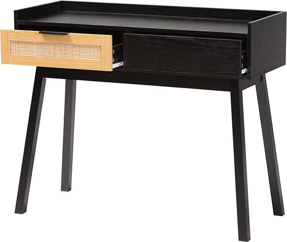 Wholesale Interiors Consoles - Kalani Two-Tone Espresso Brown and Natural Brown Finished Wood 2-Drawer Console Table