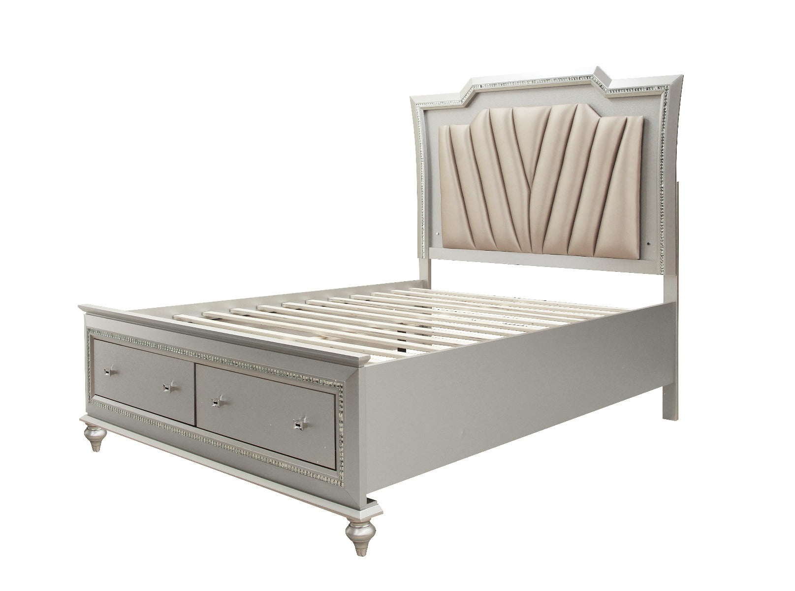 ACME Furniture Beds - California King Bed, PU & Champagne