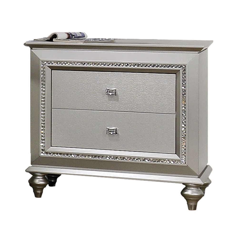 ACME Nightstands & Side Tables - ACME Kaitlyn Nightstand, Champagne