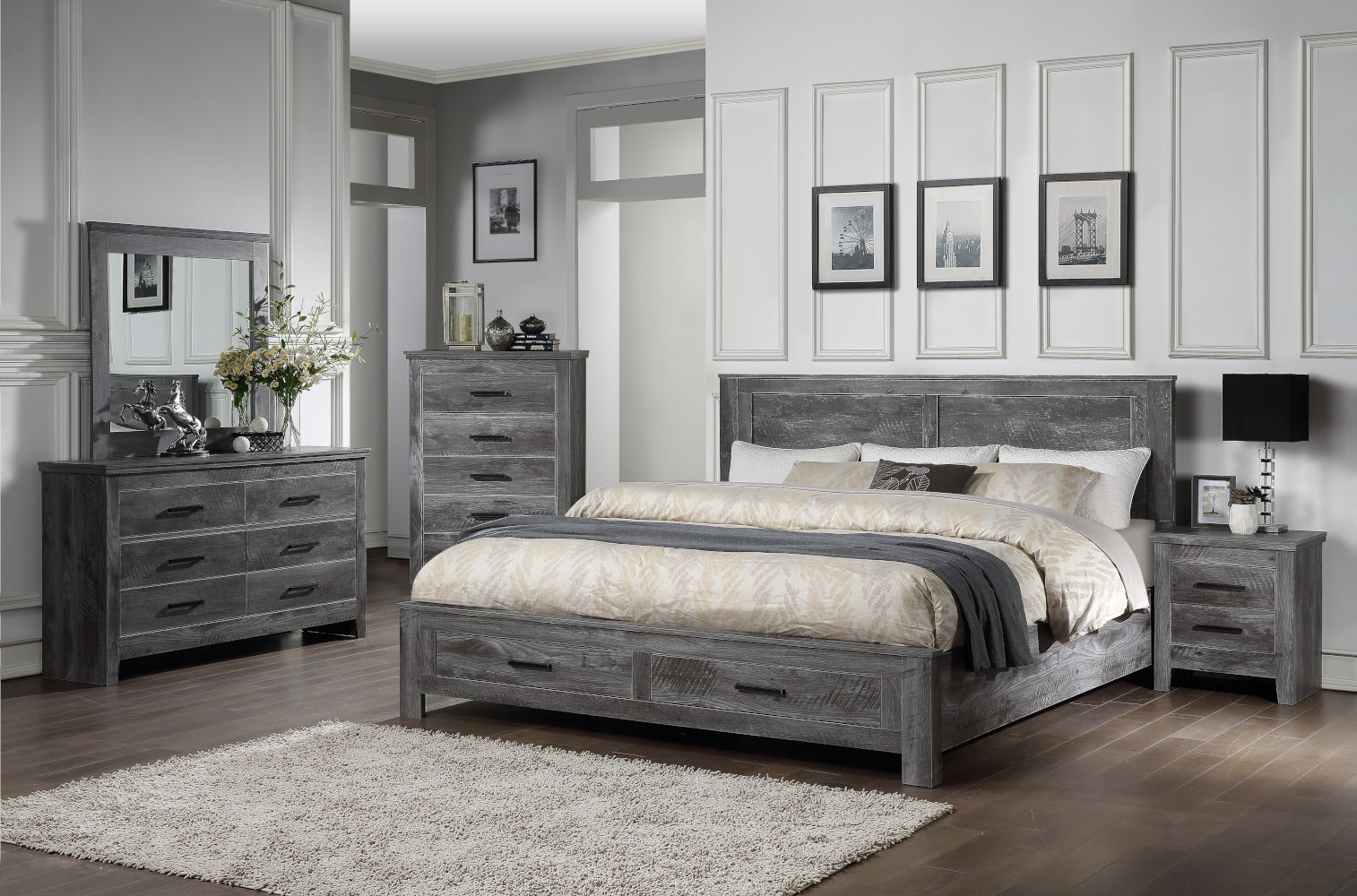 ACME Furniture Dressers - ACME Vidalia Dresser, Rustic Gray Oak