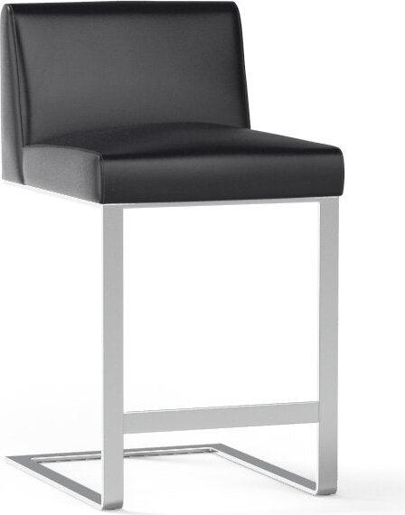 SUNPAN Barstools - Dean Counter Stool - Stainless Steel - Cantina Black