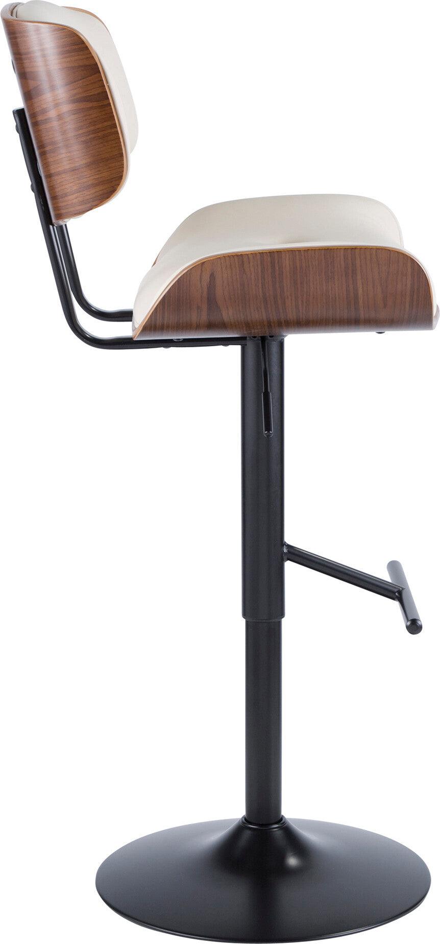 Lumisource Barstools - Lombardi Barstool Walnut & Cream