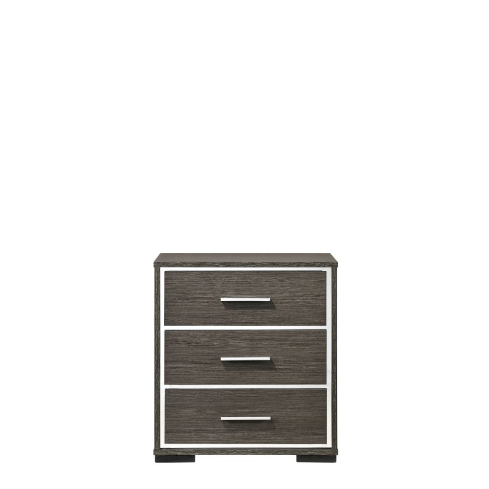 ACME Nightstands & Side Tables - ACME Escher Nightstand w/USB Dock, Gray Oak