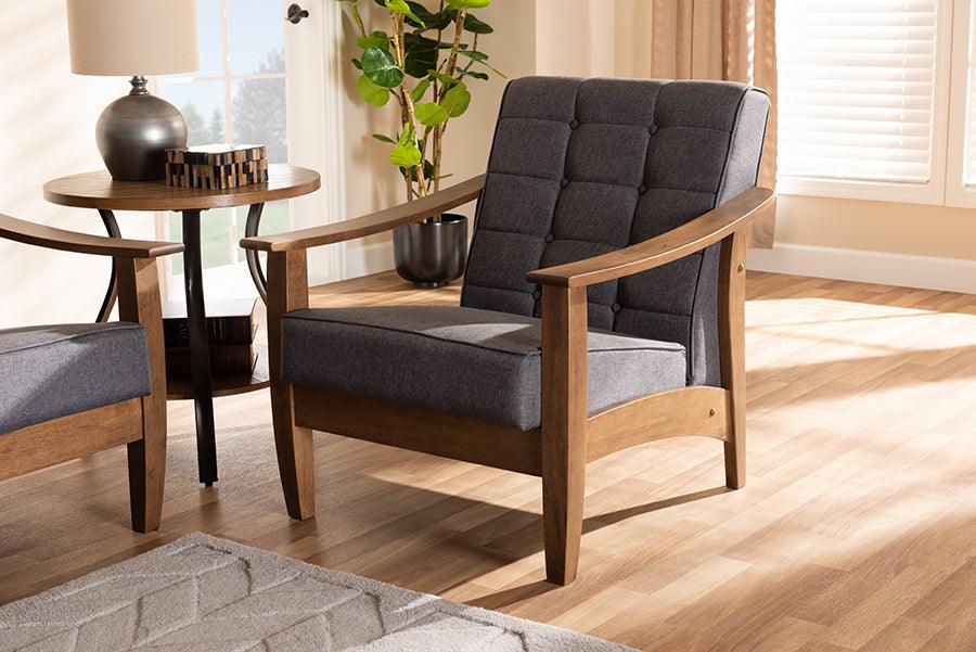 Wholesale Interiors Accent Chairs - Larsen 30.1" Accent Chair Gray & Walnut