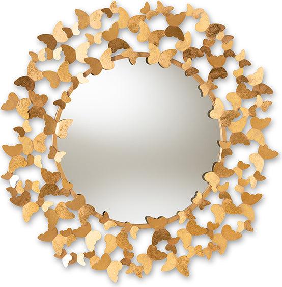 Wholesale Interiors Mirrors - Soleil Modern And Contemporary Antique Gold Finished Butterfly Accent Wall Mirror