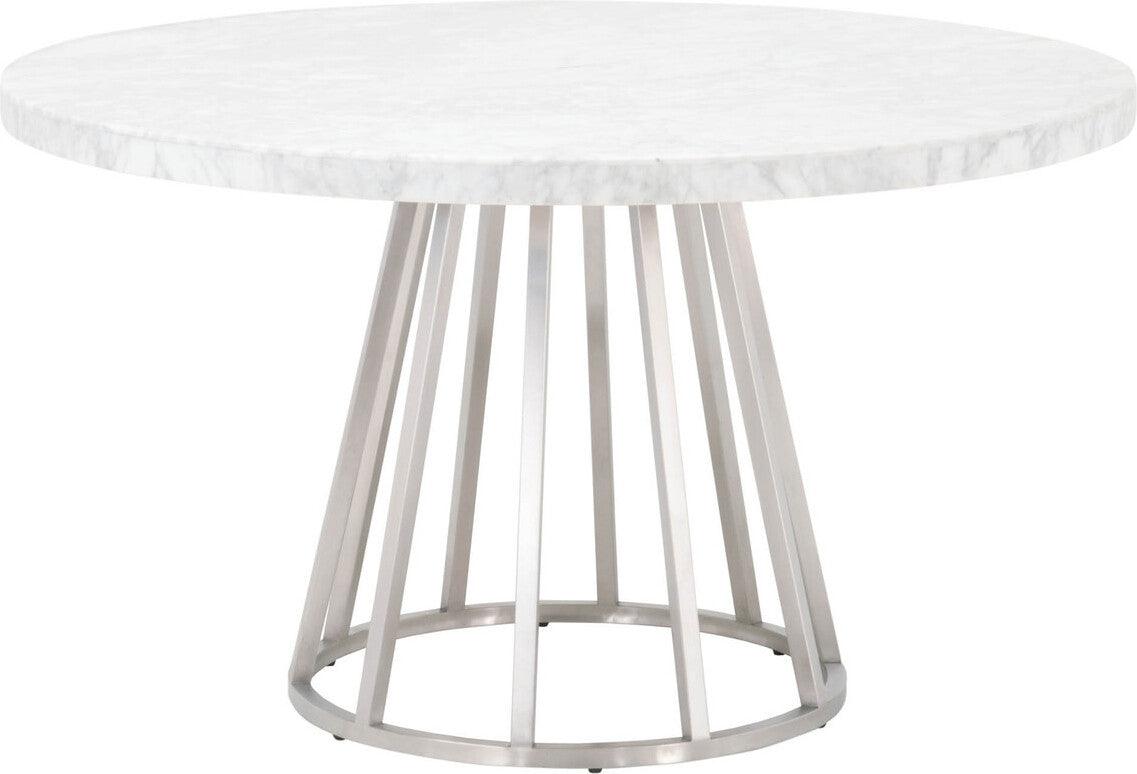 Essentials For Living Dining Tables - Turino Carrera 54 Round Dining Table Base - Brushed Stainless Steel