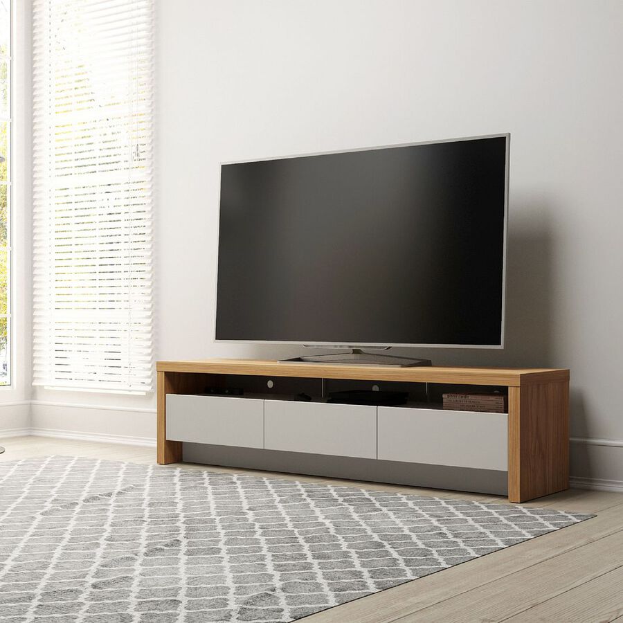 Manhattan Comfort TV & Media Units - Sylvan 70.86 TV Stand in Off White and Cinnamon