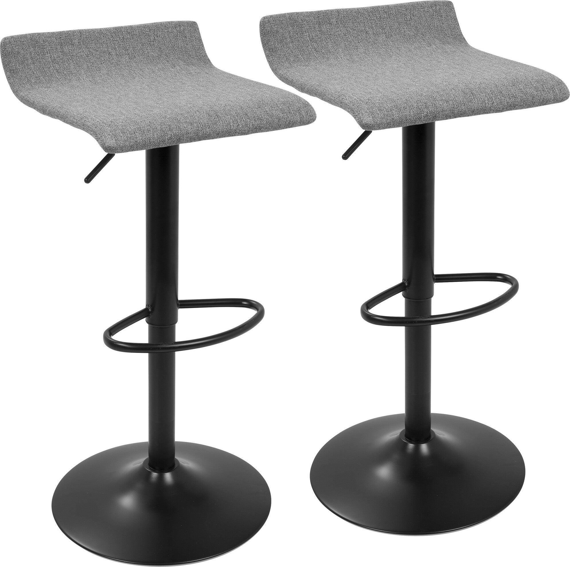 Lumisource Barstools - Ale Barstool - XL (Set of 2) Black & Gray (Set of 2)