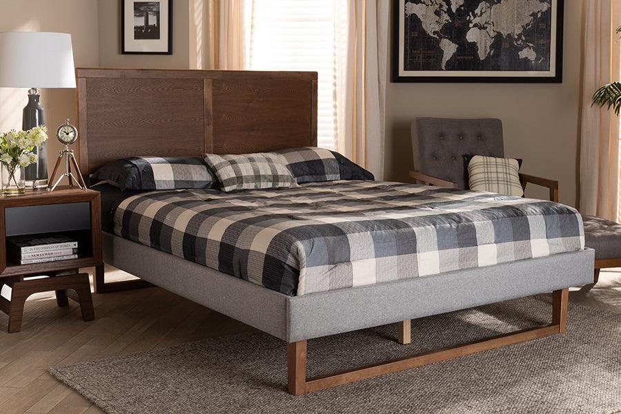 Wholesale Interiors Beds - Eloise Queen Bed Light Gray & Ash Walnut