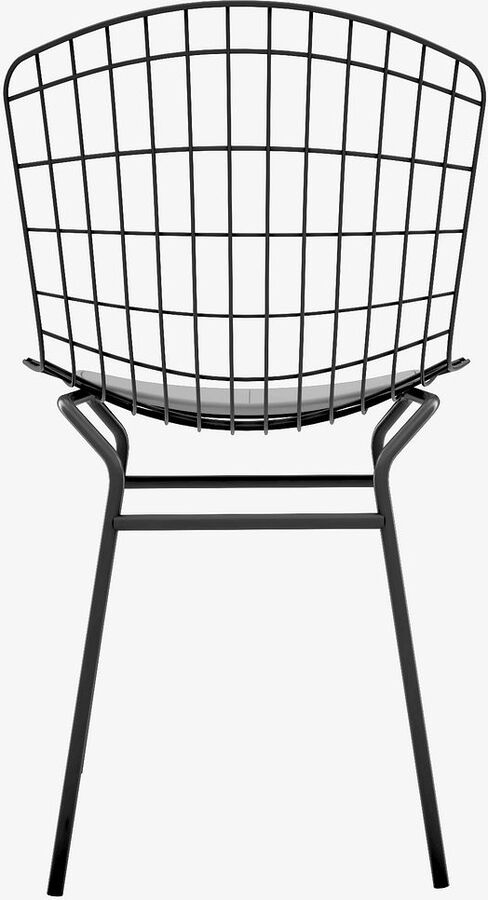Manhattan Comfort Dining Chairs - Madeline Chair, Set of 2 with Seat Cushion in Black and White