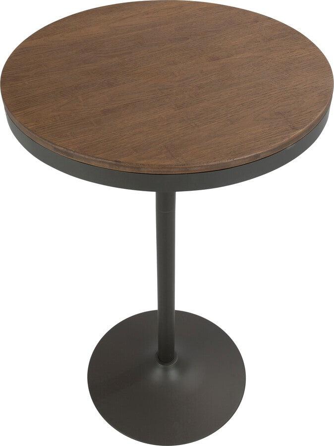 Lumisource Bar Tables - Dakota Industrial Adjustable Bar / Dinette Table in Grey & Brown