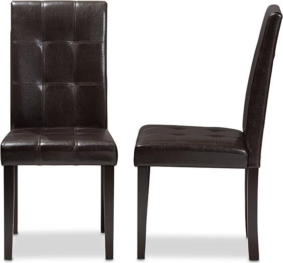 Wholesale Interiors Dining Chairs - Avery Modern And Contemporary Dark Brown Faux Leather Upholstered Dining Chair (Set Of 2)