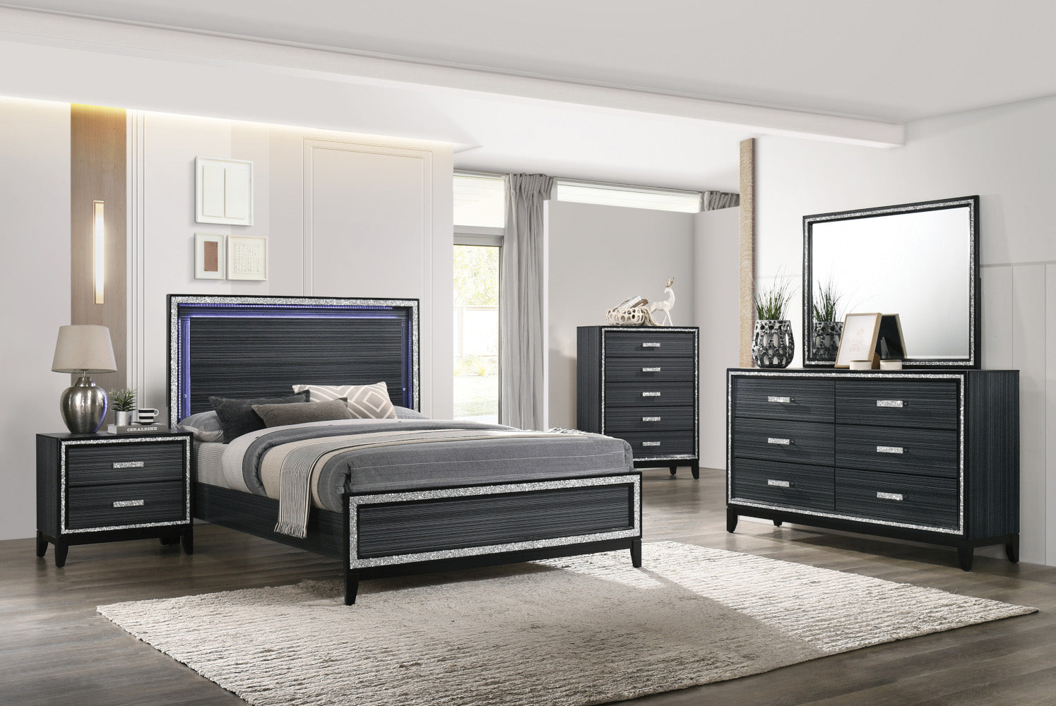 ACME Furniture Dressers - ACME Haiden Dresser, Weathered Black Finish