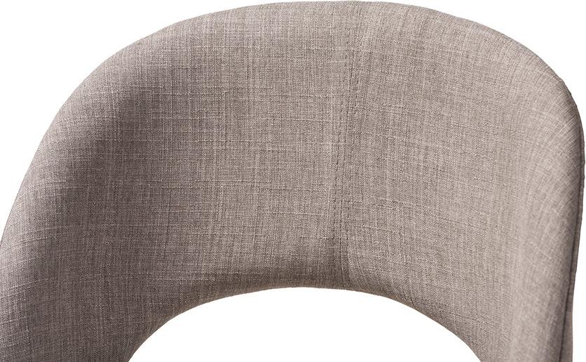 Wholesale Interiors Barstools - Melrose Mid-Century Modern Grey Fabric Upholstered Walnut Wood Bar Stool (Set of 2)