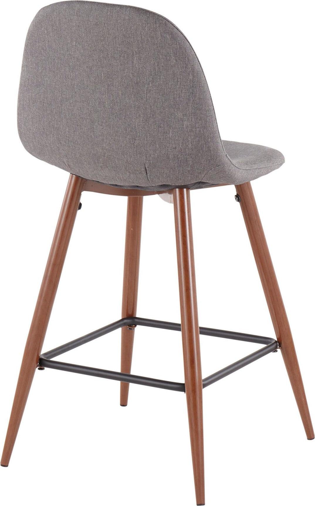 Lumisource Barstools - Pebble Counter Stool Walnut & Charcoal (Set of 2)