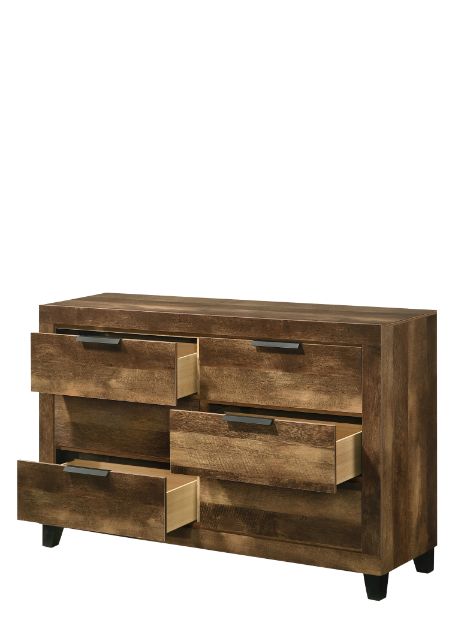 ACME Furniture Dressers - ACME Morales Dresser, Rustic Oak Finish