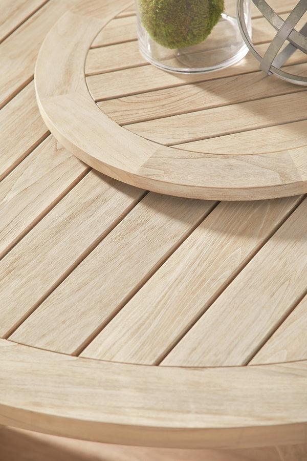 Essentials For Living Outdoor Dining Tables - Boca Outdoor Lazy Susan Gray Teak
