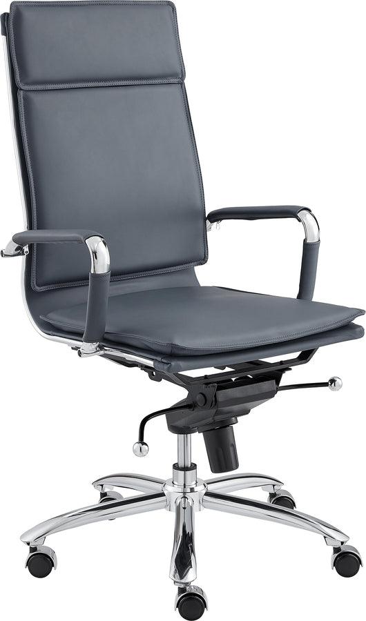 Euro Style Task Chairs - Gunar Pro High Back Office Chair Blue & Chrome