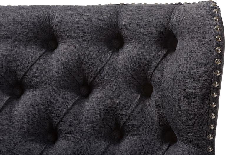 Wholesale Interiors Loveseats - Scarlett Brown Wood & Dark Grey 2-Seater Loveseat Settee
