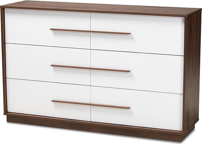 Wholesale Interiors Dressers - Mette 55.1" Dresser White & Walnut