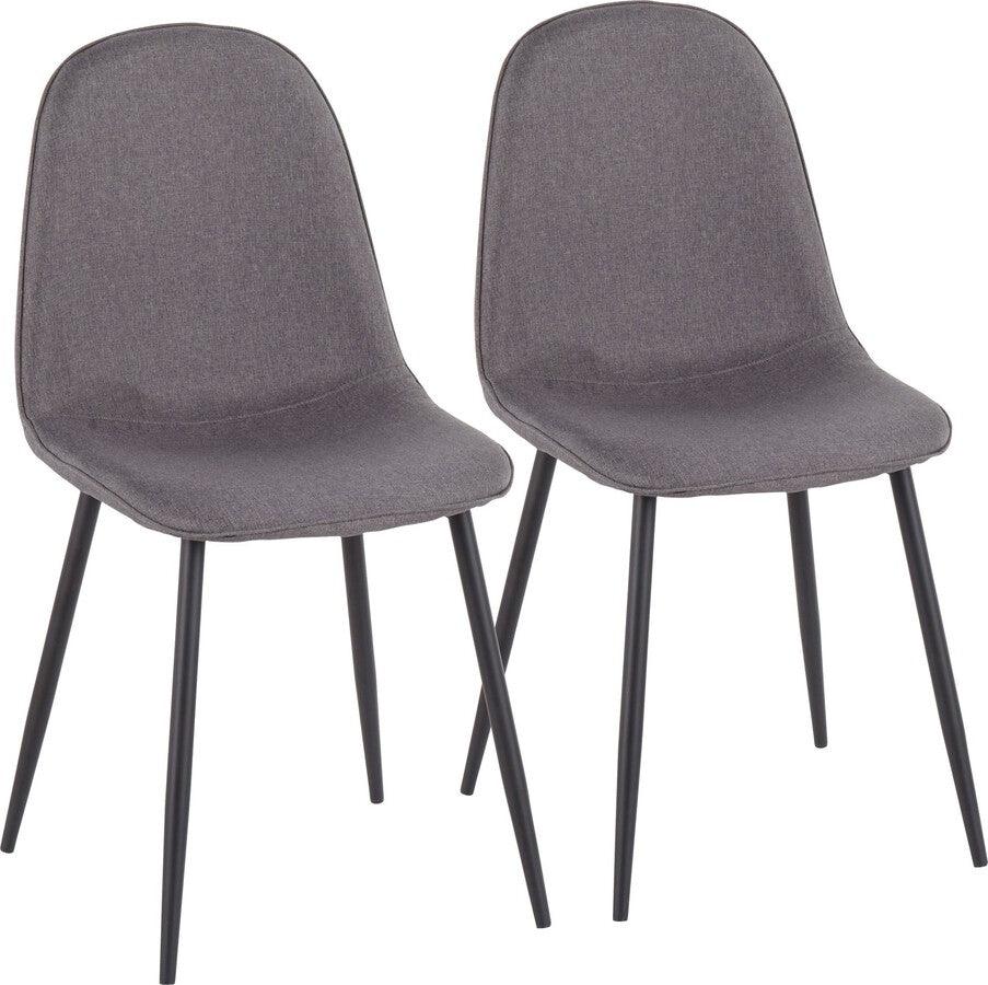 Lumisource Living Room Sets - Pebble Chair 35" Black Steel & Charcoal Fabric (Set of 2)