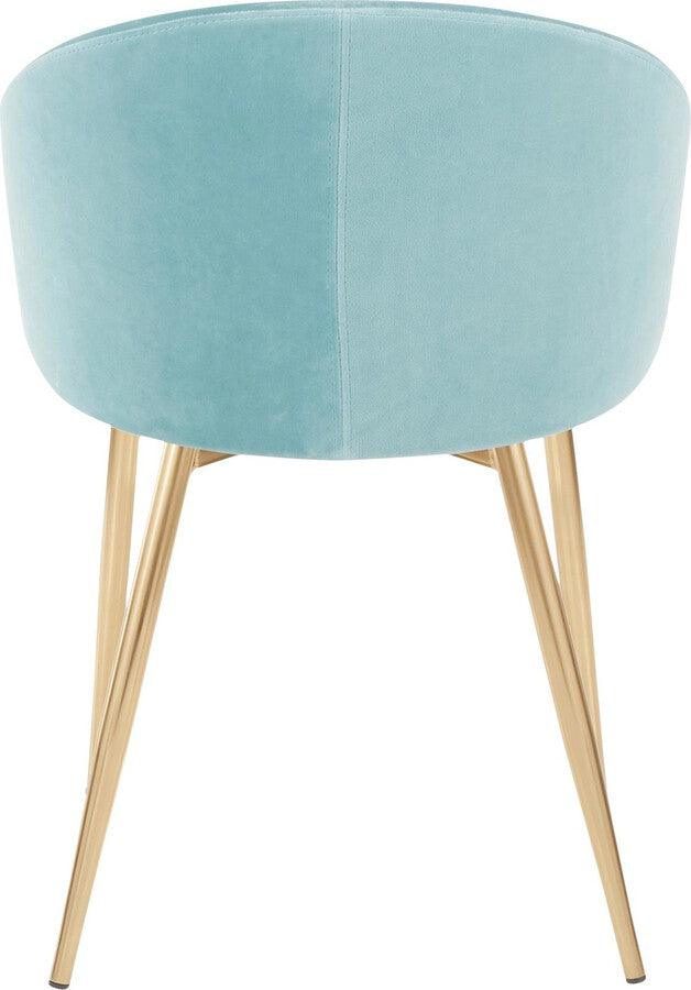 Lumisource Accent Chairs - Claire Contemporary/Glam Chair in Gold Metal and Light Blue Velvet
