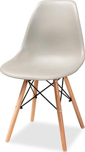 Wholesale Interiors Dining Chairs - Jaspen Beige Finished Polypropylene Plastic and Oak Brown Finished Wood 4-Piece Dining Chair Set