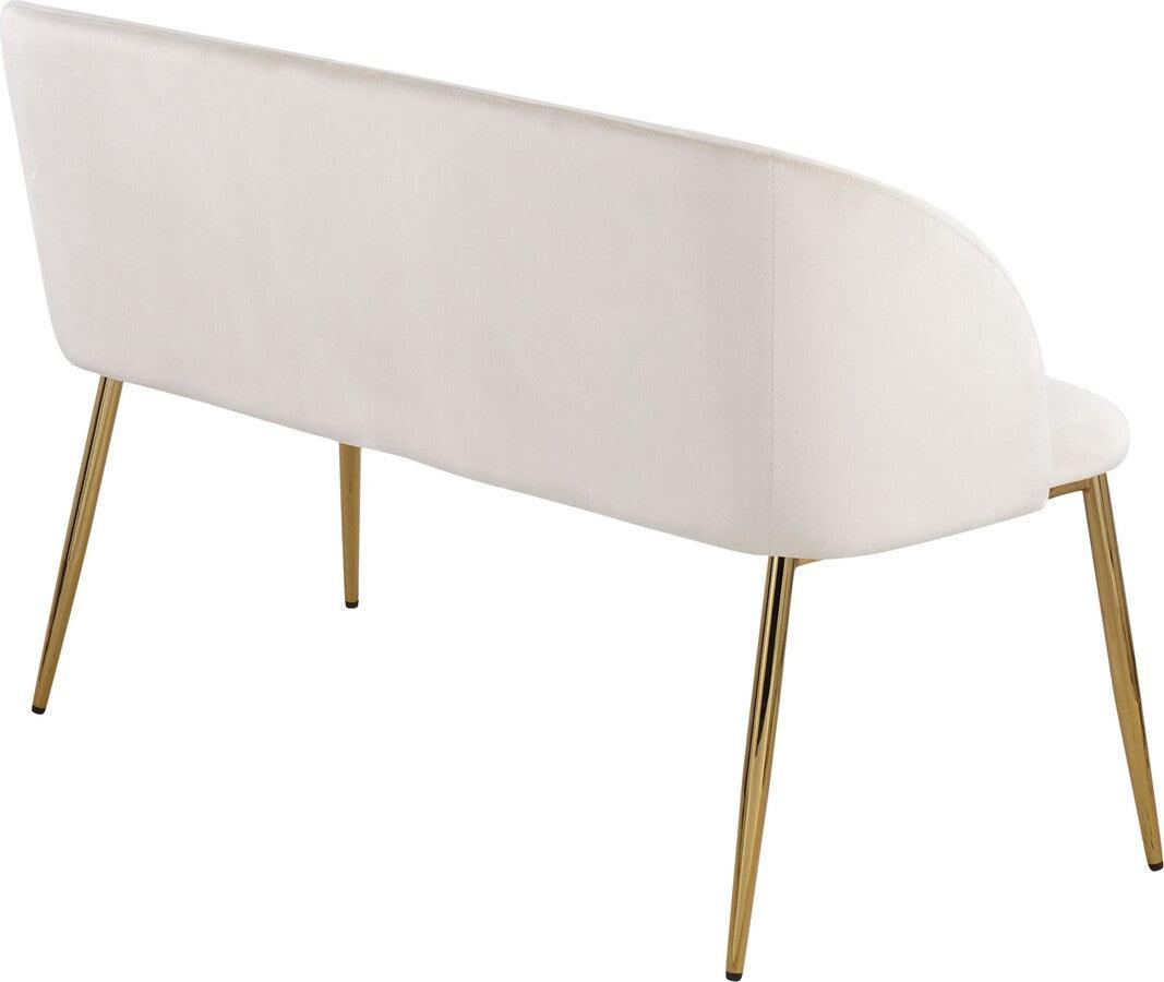 Lumisource Benches - Fran Glam Bench in Gold Steel and Cream Velvet