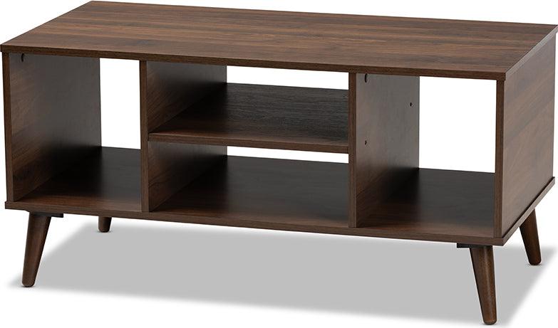Wholesale Interiors Coffee Tables - Linas Mid-Century Modern Walnut Finished Coffee Table