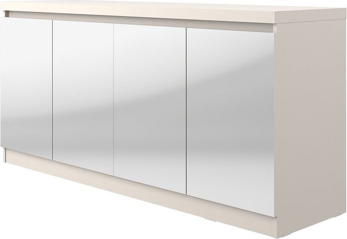 Manhattan Comfort Buffets & Sideboards - Viennese 62.99 in. 6- Shelf Buffet Cabinet with Mirrors in Off White