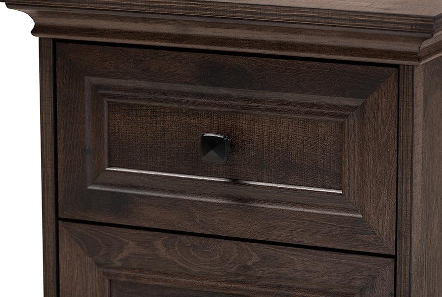Wholesale Interiors Nightstands & Side Tables - Nolan 2 Drawer Nightstand Brown & Black