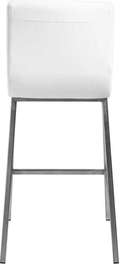 Euro Style Barstools - Scott Counter Stool in White and Brushed Stainless Steel - Set of 2