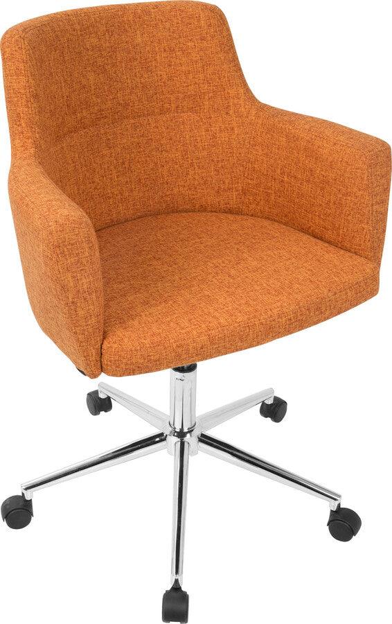 Lumisource Task Chairs - Andrew Contemporary Adjustable Office Chair in Orange