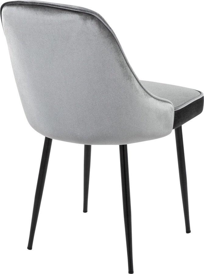 Lumisource Dining Chairs - Marcel Contemporary Dining Chair With Black Frame & Blue Velvet Fabric (Set of 2)