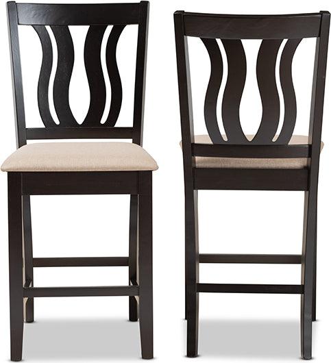 Wholesale Interiors Barstools - Fenton Bar Stool Sand & Dark Brown (Set of 2)