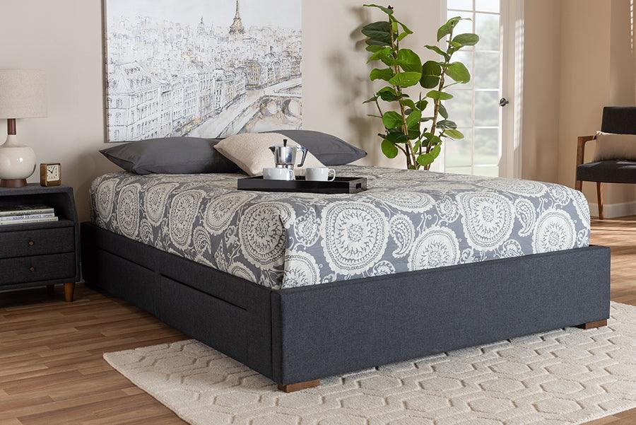 Wholesale Interiors Beds - Leni King Storage Bed Charcoal